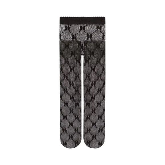 NEW GUCCI TIGHTS BLACK GOLD KNIT GG SZ M 691619 - Picture 1 of 9